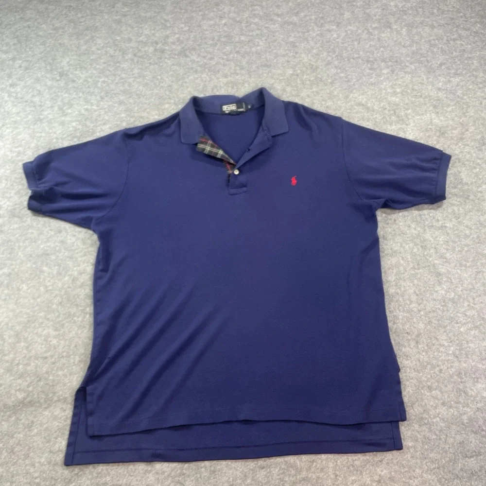 Ralph Lauren Mens Polo Shirt L Navy Short Sleeve